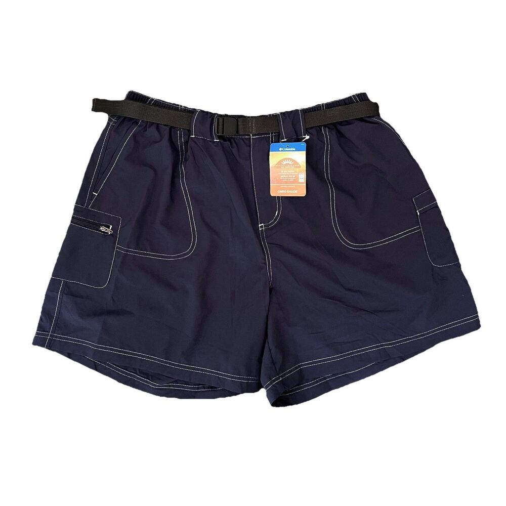Columbia Sandy River Shorts Women's Size 1X Inseam 6" Navy Blue Cargo Shorts New